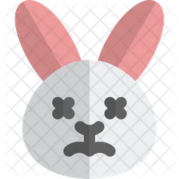 Rabbit Sad Death Emoji Icon