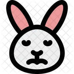 Rabbit Sad Face Emoji Icon