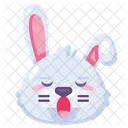 Rabbit Sleeping Expression Cute Funny Emoji Icon