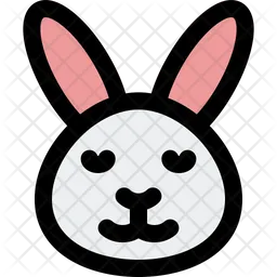 Rabbit Smiling Closed Eyes Emoji Icon