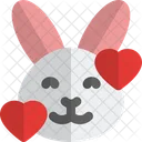 Rabbit Smiling With Hearts  Icon