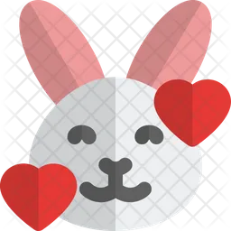 Rabbit Smiling With Hearts Emoji Icon