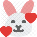 Rabbit Smiling With Hearts Icon
