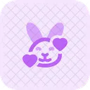Rabbit Smiling With Hearts Icon