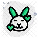 Rabbit Smiling With Hearts  Icône