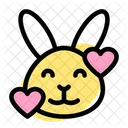 Rabbit Smiling With Hearts Icon