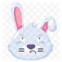 Rabbit sorrowful expression facial emoji  Icon
