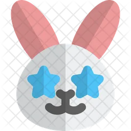 Rabbit Star Struck Emoji Icon