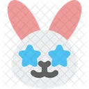 Rabbit Star Struck Icon