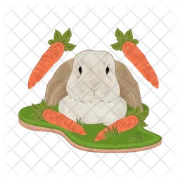 Rabbit with carrot  Icon