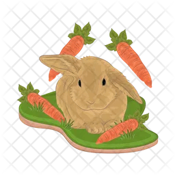 Rabbit with carrot  Icon