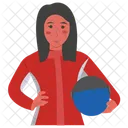 Racer Player Sports Girl Icon