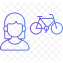 Radfahrerin weiblich  Symbol