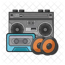 Radio, cassette music with audio speaker  Icon