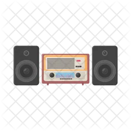 Radio con altavoz de música  Icono