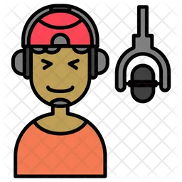 radio jockey clipart outline