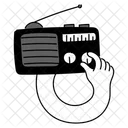 Black Monochrome Radio Illustration Radio Receiver Broadcasting Icon