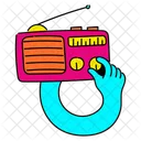 Vibrant Radio Illustration Radio Receiver Broadcasting Icon