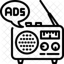 ラジオスポット、ラジオ、広告 アイコン