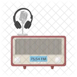 Radio with headphone  Icon