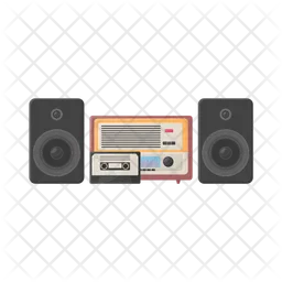 Radio with music speaker  Icon