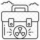 Radioaktive Batterie Atombatterie Biowaffe Symbol