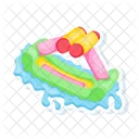 A Flat Sticker Icon Of A Rafting Boat Icon