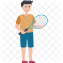 Gioco Allaperto Tennis Ragazzo Sportivo Icon