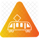 Railway crossing ahead  Icon