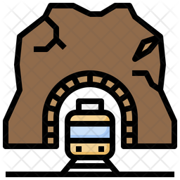 Railway Tunnel Icon - Download in Colored Outline Style