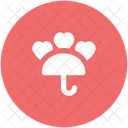 Rain Hearts Umbrella Icon