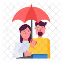 Rain Romance Umbrella Romance Couple Umbrella Icône