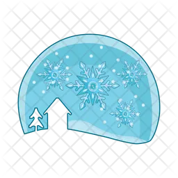 Rain snowflake in residential areas  Icon