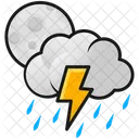 Rain Storm Lightning Moon Icon