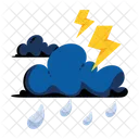Night Thunderstorm Rain Thunderstorm Cloud Lightning Icon