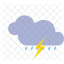 Rain With Thunder Weather Cloud Icon