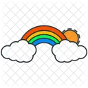 Sunny Rainbow Weather Sun Icon