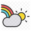 Rainbow Cloud Colorful Icon