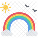Rainbow Bird Sun Icon