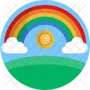 Sunny Day Rainbow Cloud Icon