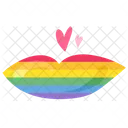 Rainbow Lips Colorful Icon