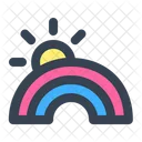 Rainbow Sun Sky Icon
