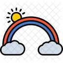 Rainbow Bow Clouds Icon