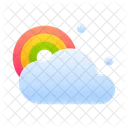 Rainbow Cloudy Weather Nature Icon