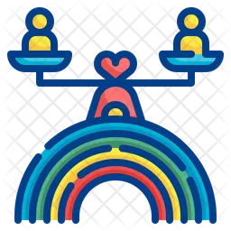 Rainbow Equality Scale  Icon