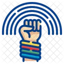 Rainbow Fist Rights Protest Icon