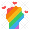 Rainbow hand with heart  アイコン