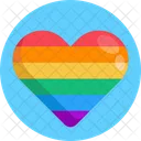 Rainbow Heart Valentine Romantic Icon