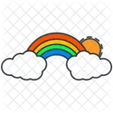 Sunny Rainbow Weather Sun Icon