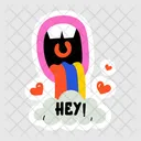 Rainbow Mouth Saying Hey Open Mouth Icon